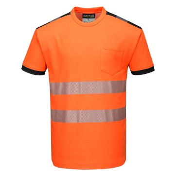 PW3 T-Shirt manica corta Hi-Vis Arancione/Nero